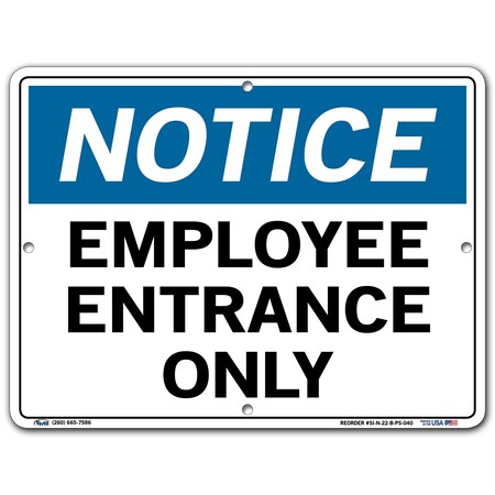 Vestil Polystyrene Sign, 9-1/2" Height, 12-1/2" Width, Polystyrene, Rectangle, English SI-N-22-B-PS-040